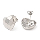 Brass Faceted Heart Stud Earrings for Women EJEW-K248-10P-2