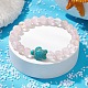 Bracelet extensible en perles de quartz rose naturel et de tortue turquoise synthétique BJEW-JB09699-02-2