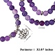 Wickelarmband mit runden Perlen aus natürlichem verwittertem Achat mit Ohm/Aum-Lotus-Legierung AJEW-PH00503-01-2
