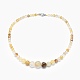 Natürliche Citrin Perlen Halsketten und Armbänder Schmuck-Sets SJEW-L132-05-2