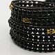 Fashionable Black Agate Wrap Bracelets BJEW-G435-43-2
