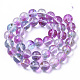 Chapelets de perles en verre peinte par pulvérisation transparent GLAA-N035-03D-B05-2