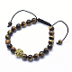 Bracelets de perles tressées réglables en alliage de lion de style tibétain BJEW-SZ0001-71-1