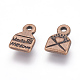 Tibetan Style Alloy Envelope Carved Heart and Word Made with Love Charms for Gift Making RLF0643Y-2