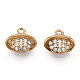 Brass Micro Pave Clear Cubic Zirconia Charms KK-T038-365C-NF-2