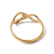 Placcatura ionica (ip) 201 anello regolabile Infinity Love in acciaio inossidabile da donna RJEW-C045-03G-3