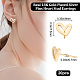 Beebeecraft 1 Box 20Pcs Heart Stud Earring 18K Gold Plated Brass Hollow Love Heart Stud Earrings Posts with Silver Earring Pins and Plastic Protector for Women and Girls Jewellery KK-BBC0004-63-2