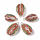 Printed Natural Cowrie Shell Pendants X-SSHEL-R047-02-C03-2