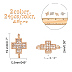 Chgcraft 48 個 2 色クロスチャームクリスタルラインストーン宗教クロスコネクタペンダント diy ネックレスブレスレットイヤリング作成  プラチナ·ゴールデン FIND-CA0005-43-2