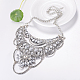 Fashion Women Jewelry Zinc Alloy Rhinestone Bib Statement Choker Collar Necklaces NJEW-BB15091-A-4