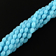 Faceted Rice Imitation Jade Glass Beads Strands GLAA-Q046-02-4