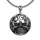 Rock Punk 316L Surgical Stainless Steel Skull Pendant Necklaces For Men NJEW-BB01194-1