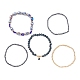 Ensemble de bracelets extensibles en verre et au chalumeau 5pcs 5 styles BJEW-JB09619-01-3