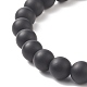 Gemstone Round Bead Stretch Bracelets X-BJEW-JB02368-3