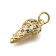 Латунные микро проложить кубического циркония подвески KK-D431-023B-G-2