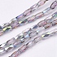 Chapelets de perles en verre transparent électrolytique EGLA-E046-H03-1