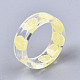 透明エポキシ樹脂フィンガー指輪  レモン  淡黄色  usサイズ6 1/4(16.5mm) RJEW-S047-001G-4