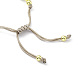 Bracciale da donna regolabile con perle intrecciate in ottone e perle naturali BJEW-O187-01-3