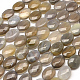 Faceted Oval Natural Grey Agate Beads Strands G-R303-03-1