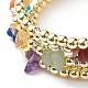 Hématite synthétique et éclats de pierre mélangés perlés bracelet multi-brins style wrap pour femme BJEW-JB08684-4
