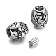 Retro Carve 304 Stainless Steel Barrel Magnetic Clasps STAS-E108-38AS-1