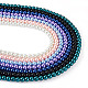 Kissitty 7 нить 7 цвета окрашенные в духовку перламутровые стеклянные жемчужные круглые нити из бисера HY-KS0001-01-15