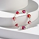 Bracelet extensible perles de verre cœur scintillant pour enfant BJEW-JB07186-4