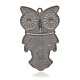 Nickel Free & Lead Free Antique Bronze Tibetan Style Alloy Owl Big Pendants for Halloween PALLOY-J377-56AB-NR-2