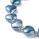 Bracciale elasticizzato con perle di vetro a cuore bling per donna ragazza BJEW-JB07249-6
