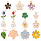 SUNNYCLUE 1 Box 120Pcs 15 Style Enamel Flower Charms Spring Charm Flower Charm Bulk Daisy Rose Maple Leaves Floral Charm for Jewelry Making Charms Women Adults DIY Craft Bracelets Necklace Earrings ENAM-SC0003-31-1
