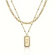 Латунный микропаве прозрачный кубический цирконий прямоугольник с инициалом подвеска двухслойные ожерелья для женщин FS-WG478B5-26-1
