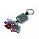 Natural Green Aventurine Nugget with Mixed Gemstone Chips Tassel Keychains KEYC-P012-02P-03-1