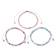 Set di 3 braccialetti con perline intrecciate di semi di vetro e perle naturali in 3 colori BJEW-JB09534-1