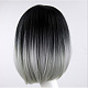 Mode schwarze Farbverlauf graue Perücken OHAR-L010-051-4