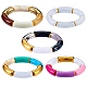 Chunky Curved Tube Beads Stretch Bracelets Set BJEW-SW00016-2