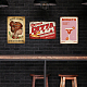 スーパーダント自家製ピザブリキ看板ファーストフードブリキ看板ヴィンテージメタルサインブリキ面白い壁アート絵画鉄の装飾ピザショップファーストフードレストラン屋外木製フェンス装飾 AJEW-WH0189-070-5