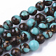 Brins de perles synthétiques turquoise et bronzite assemblés X-G-S366-025B-1