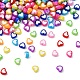 400 pièce de perles acryliques en forme de cœur de 9 couleurs TACR-YW0001-94-2