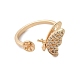 Оправа для кольца-манжеты из латуни с микропаве из кубического циркония в виде бабочки KK-A244-01E-G-2