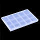 プラスチックビーズ収納ケース  15のコンパートメント  長方形  透明  28.5x19.5x2.2cm  コンパートメント：53.5x60mm CON-Q031-03C-2