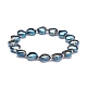 Bracciale elasticizzato con perle di vetro a cuore bling per donna ragazza BJEW-JB07249-2