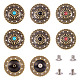 12 набор плоских круглых кнопок из сплава двух цветов FIND-TA0008-15-2
