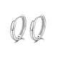Rhodium Plated 925 Sterling Silver Huggie Hoop Earrings PN7654-5-1