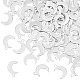 Unicraftale 100pcs Mondform Anhänger 304 Edelstahl Charms 1mm kleines Loch Anhänger Metall Material Charm für DIY Armband Halskette Schmuck Herstellung Handwerk 16x12x1mm STAS-UN0001-55P-1