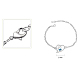 Real 18K Platinum Plated Alloy Rhinestone Heart Jewelry Sets SJEW-DD0002-015C-3