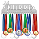 鉄メダル ハンガー ホルダー ディスプレイ ウォール ラック  17フック  ネジ付き  チアリーダー  言葉  150x400mm ODIS-WH0024-040-1