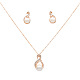 Trendy Women's Stud Earrings and Pendant Necklaces Jewerly Sets SJEW-L192-07RG-1