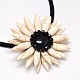 Lady's Synthetic Turquoise Flower Pendant Necklaces NJEW-O027-01B-2