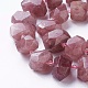 Chapelets de perles aux fraises en quartz naturel G-P434-18-3