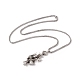 Alloy Skull Cross Pendant Necklace with 304 Stainless Steel Box Chains NJEW-C007-07AS-2